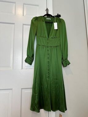 Reformation Nicola Dress Palm Green - Size 2